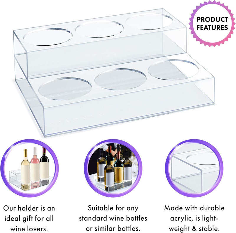 LOT-829032-LOT45 ACRYLIC BOTTLE HOLDER & RISER HOLDS 6 BOTTLES