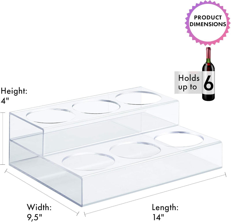 LOT-829032-LOT45 ACRYLIC BOTTLE HOLDER & RISER HOLDS 6 BOTTLES