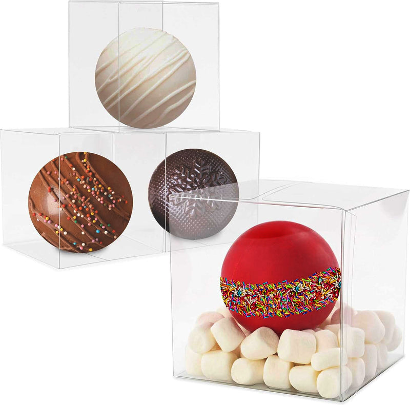 LOT-831943-LOT 45 100CT 3'' CLEAR PLASTIC FAVOR GIFT BOXES