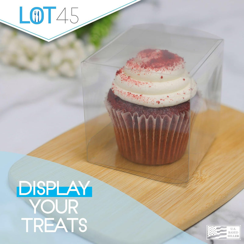 LOT-831943-LOT 45 100CT 3'' CLEAR PLASTIC FAVOR GIFT BOXES