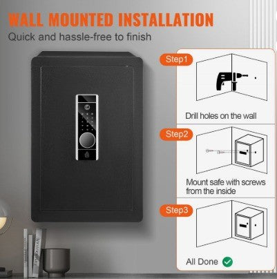 VEVOR 2.2 CUFT SEET SECURITY SAFE WITH DIGITAL KEYPAD AND TWO KEYS