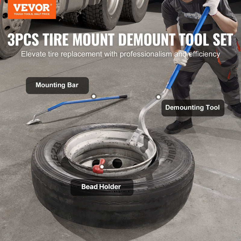 VEVOR 3PC TIRE MOUNT-DEMOUNT TOOL KIT FOR 22.5-24.5'' RADIAL BIAS PLY/TUBLESS TIRES