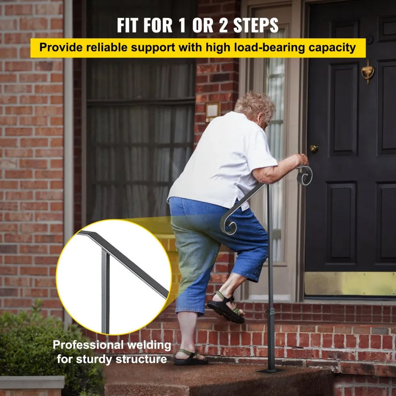 VEVOR GRAY 1 - 2 STEP IRON HANDRAIL