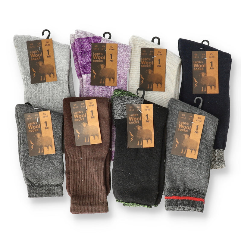 LAMBS WOOL SOCKS ASS'T 1pr sz10-13
