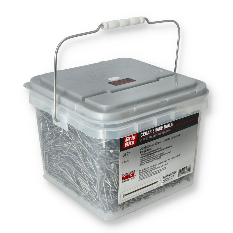 GRIP-RITE 25LB STAINLESS CEDAR SHAKE NAILS 6D 2''