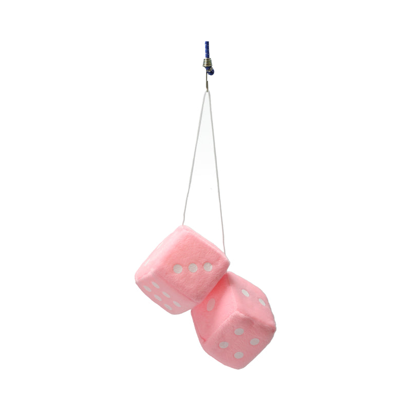 3'' PINK HANGING FUZZY DICE