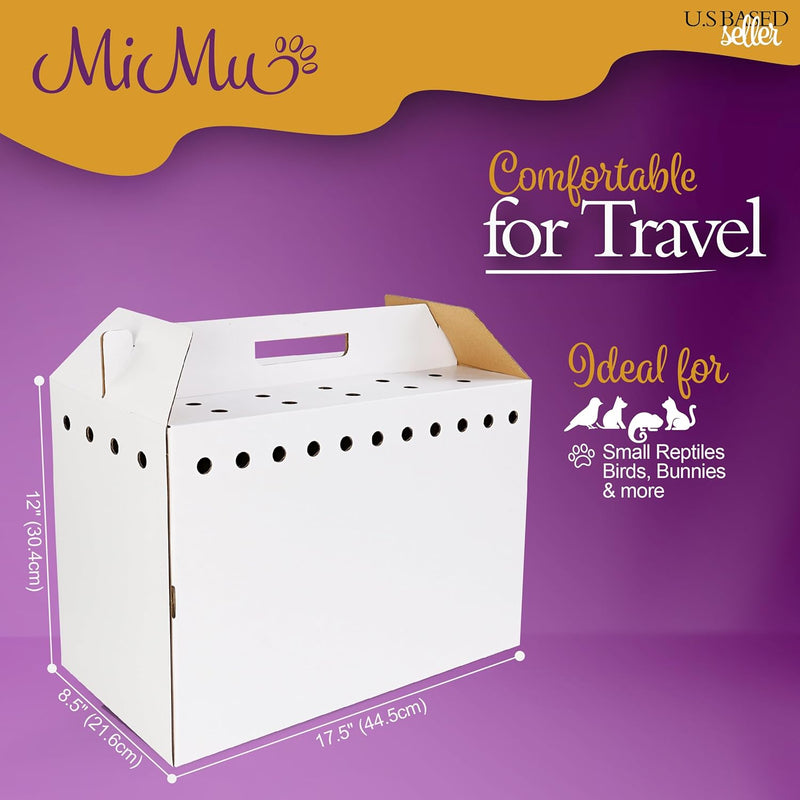 MIMU 12PK CARDBOARD DISPOSABLE PET CARRIERS