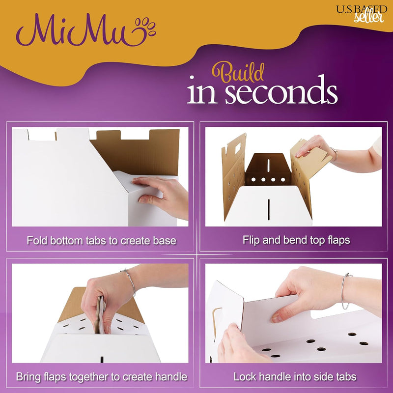 MIMU 12PK CARDBOARD DISPOSABLE PET CARRIERS