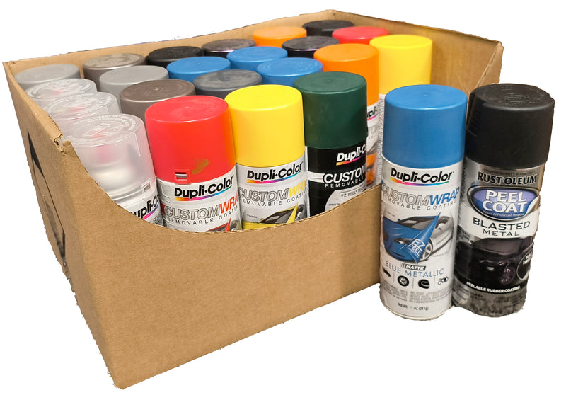 PEEL & COAT SPRAY PAINT 11oz ASSORTED COLORS MIXED TO THE CASE