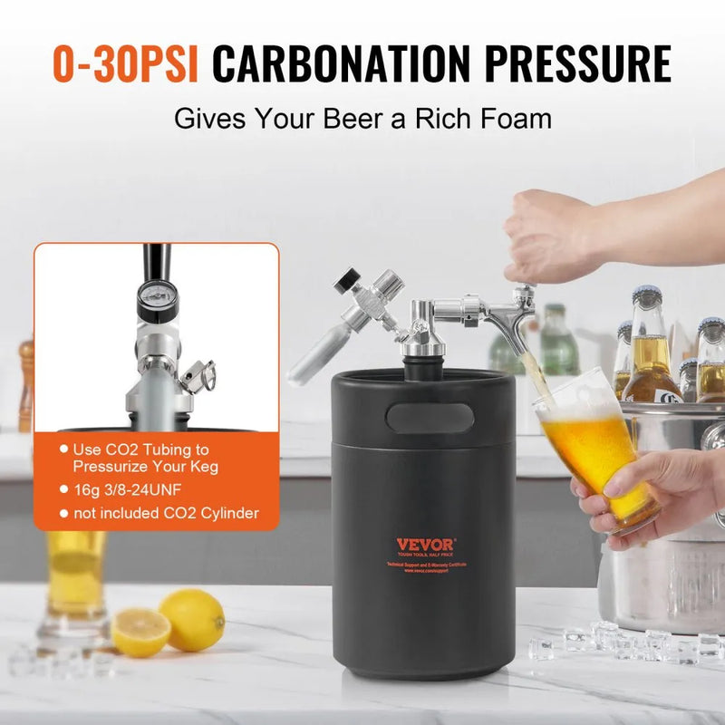 VEVOR 5L STAINLESS STEEL MINI KEG