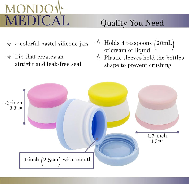 MONDO MEDICAL 4PK SILICONE TOILETRIES CONTAINERS