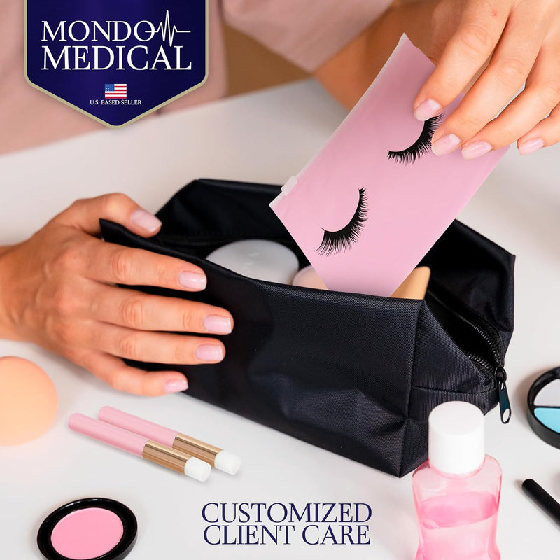 MONDO MEDICAL LASH SHAMPOO BRUSH SET INCLUDES 30 BRUSHES AND BAGS