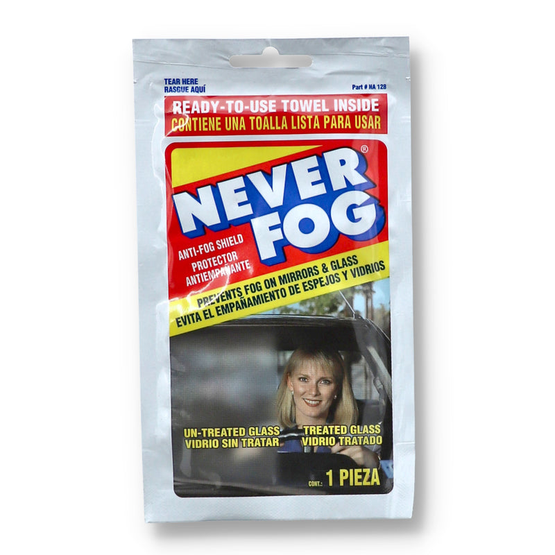 NEVER FOG GLASS WIPE ANTI-FOG SHIELD