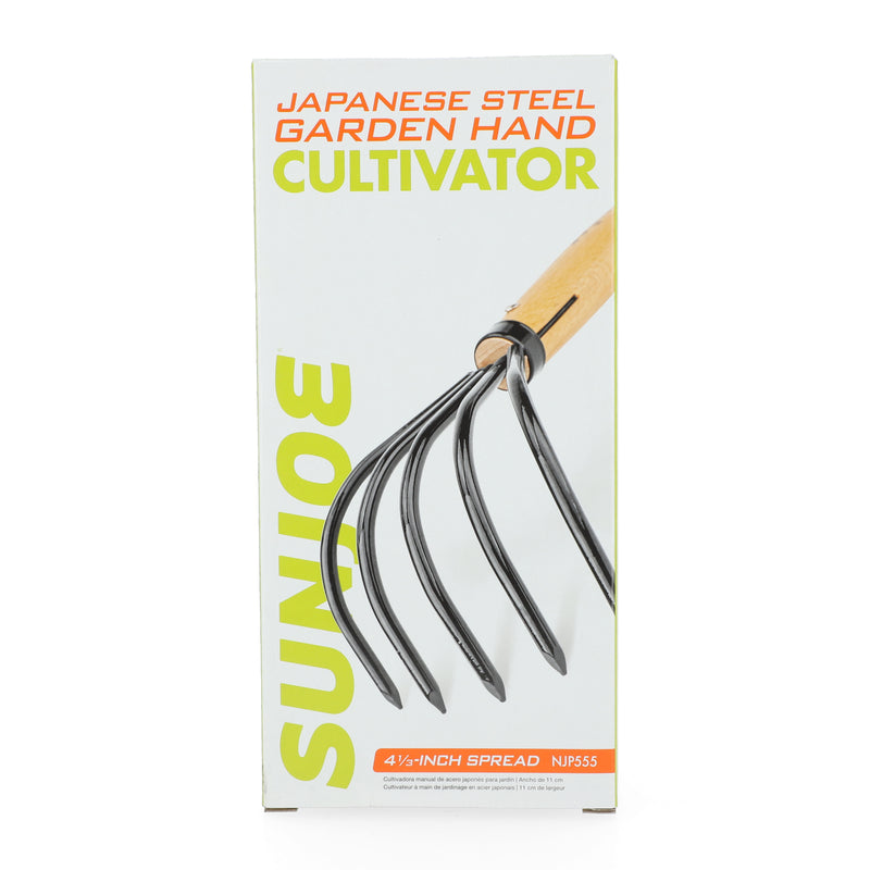 SUN JOE NISAKU 5 TINE JAPANESE STAINLESS GARDEN CLAW RAKE & CULTIVATOR