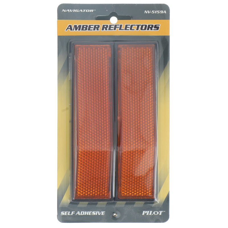 2PK AMBER REFLECTORS SELF ADHESIVE 1x5''