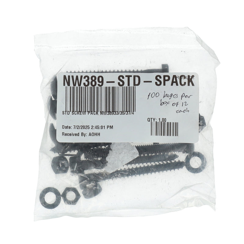 STD 12CT BLACK SCREW PACK NW38933/35/37/44/4547
