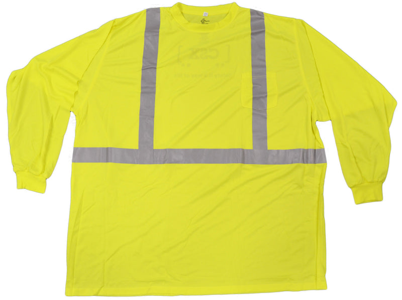Lng Slve Polo Shrt sz 6x CSX Logo Hi Vis ANSI 2 Ylw