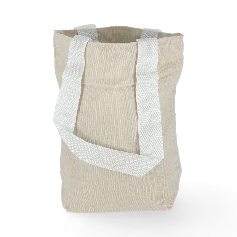 8x8x3'' CANVAS TOTE BAG WITH HANDLES