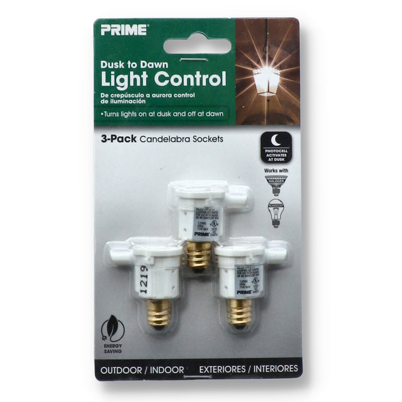 3PK DUSK TO DAWN PHOTOCELL CANDELABRA SOCKETS
