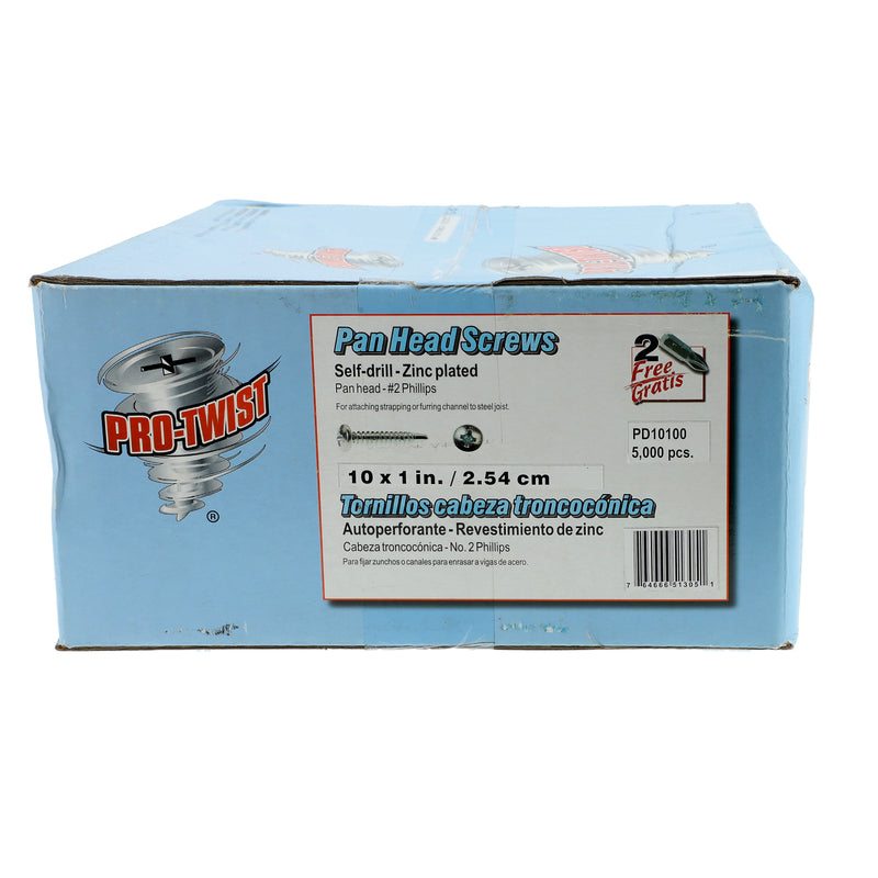 PRO-TWIST 5,000CT SELF DRILLING SCREWS #10x1'' PANHEAD #2PH