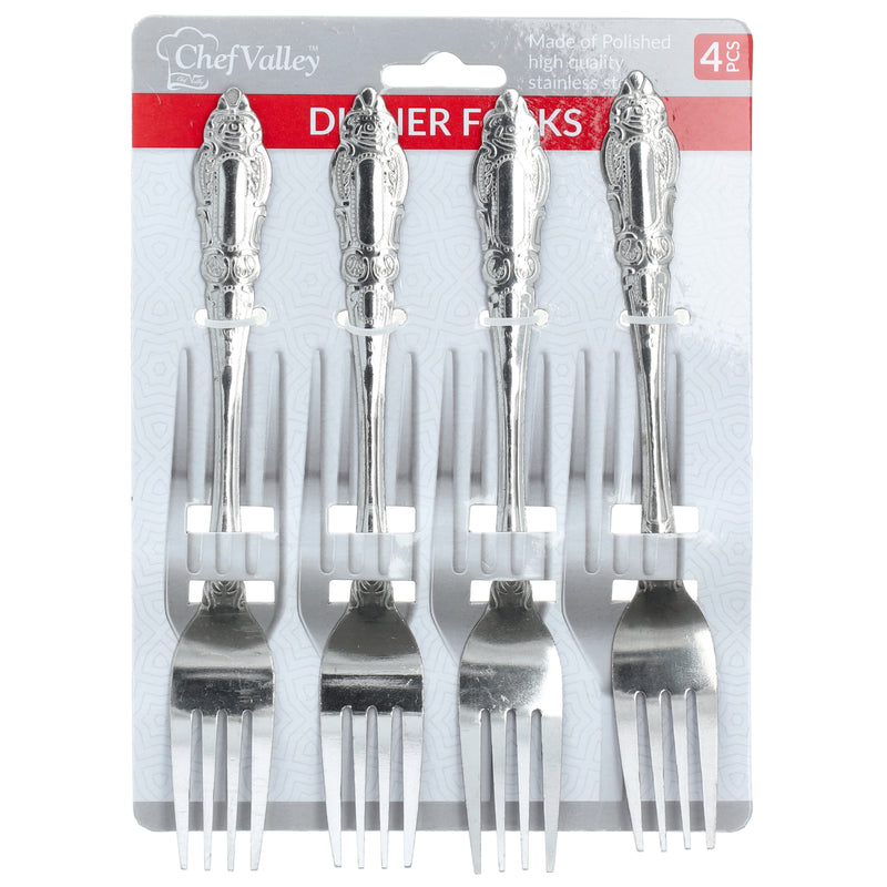 4pc STAINLESS DINNER FORK SET