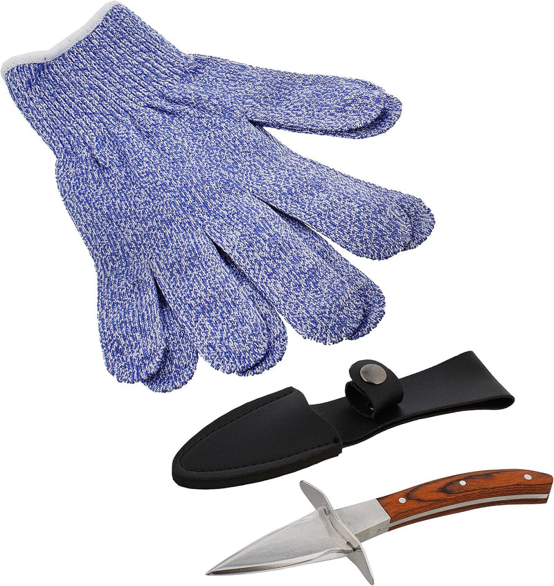 POTTED PANS OYSTER SHUCKING KNIFE SET WITH MEDIUM GLOVES