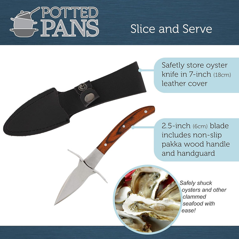 POTTED PANS OYSTER SHUCKING KNIFE SET WITH MEDIUM GLOVES