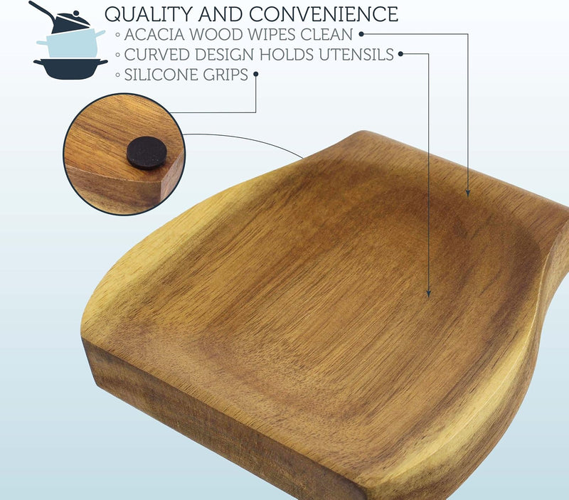 POTTED PANS ACACIA WOOD SPOON REST