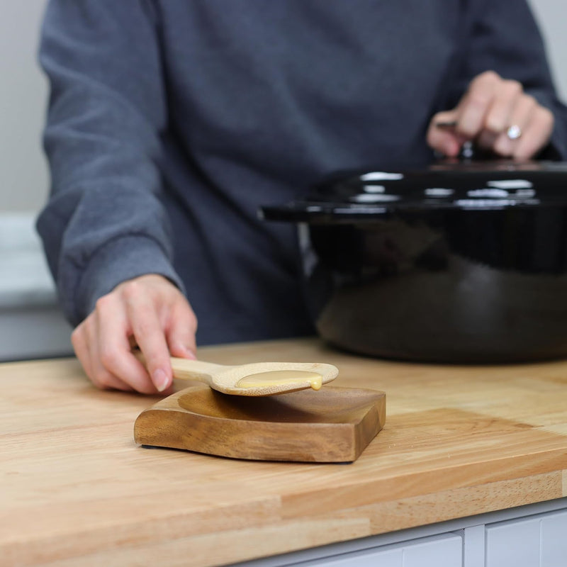 POTTED PANS ACACIA WOOD SPOON REST