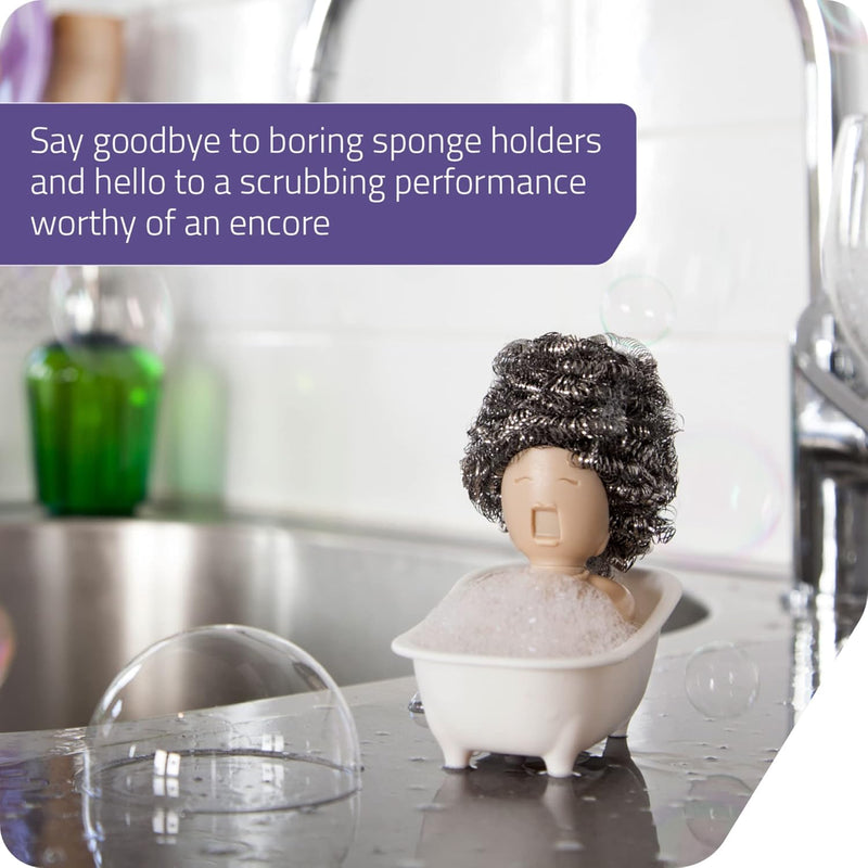 POTTED PANS SOAP OPERA SPONGE HOLDER WITH MESH SCRUBBER