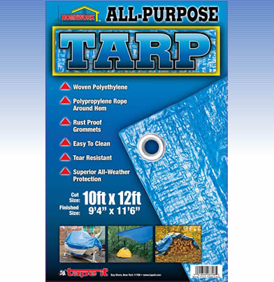 use #77362 10' x 12' BLUE POLY TARP - MEDIUM DUTY