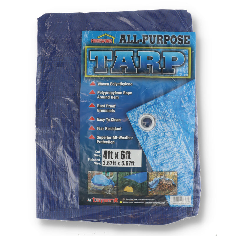 USE #77350 4' x 6' BLUE POLY TARP MEDIUM DUTY