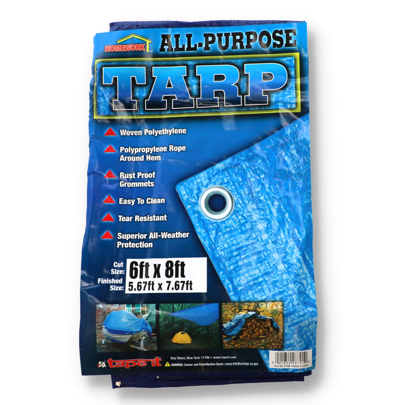 use #77354 6' x 8' BLUE POLY TARP MEDIUM DUTY