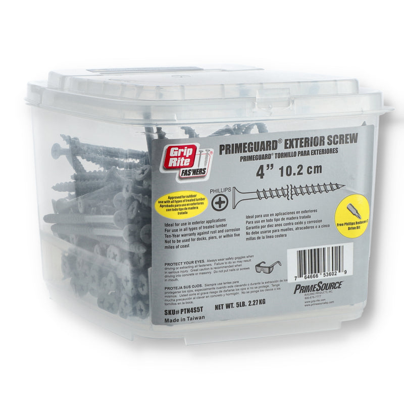 PRIMEGUARD 5LB 4'' EXTERIOR SCREWS PHILLIPS HEAD