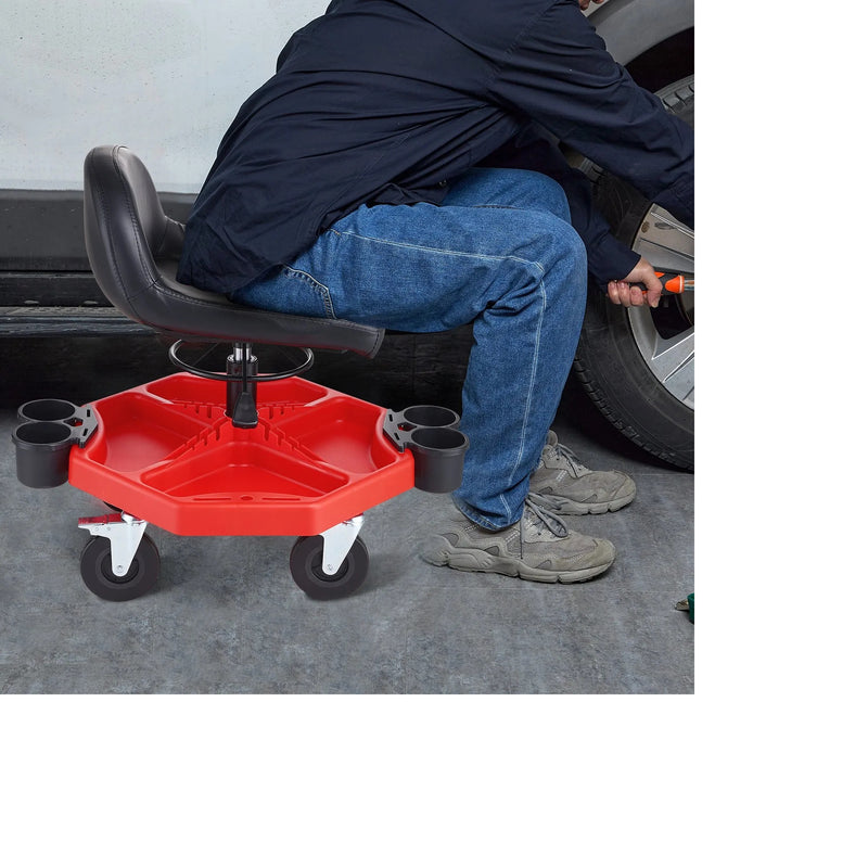 VEVOR 27x21'' MECHANICS CUSHIONED ROLLER SEAT 300LB CAPACITY