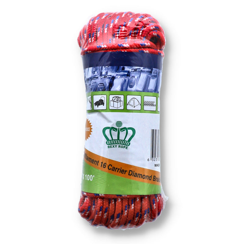 100' x1/4'' DIAMOND BRAID POLY ROPE