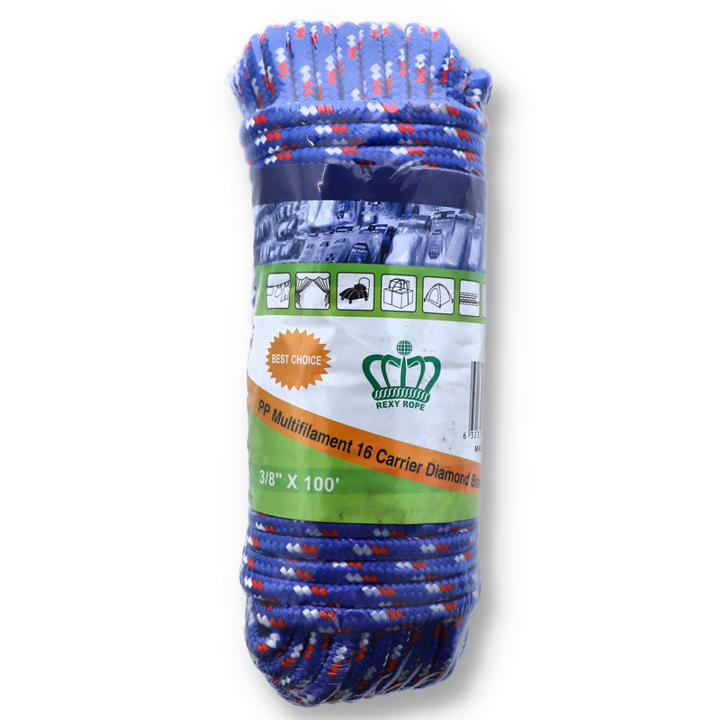 3/8''x100' DIAMOND BRAIDED POLY ROPE