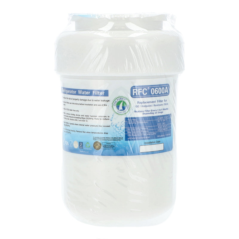 ONE PURITY REPLACEMENT FRIDGE WATER FILTER COMPATIBLE w/GE GWF