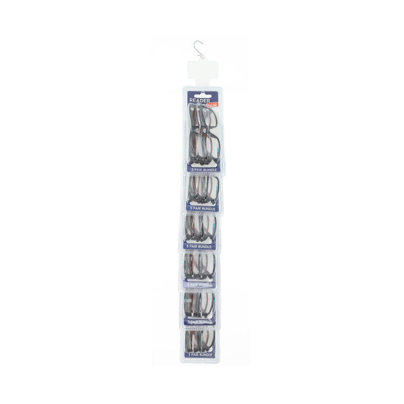 READER RIGHT 3PK READING GLASSES 1.5, 2.0, 2.5 &3.0 POWERS