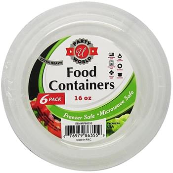 10pk 16oz ROUND FOOD CONTAINERS WITH LIDS