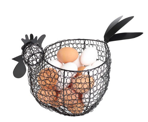 RURAL 365 WIRE ROOSTER SHAPE EGG BASKET