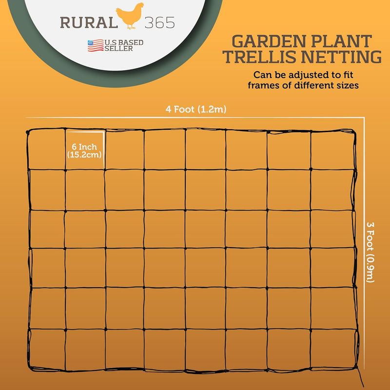 RURAL365 2PK 3x3' GARDEN TRELLIS NETTING WITH 8 HOOKS
