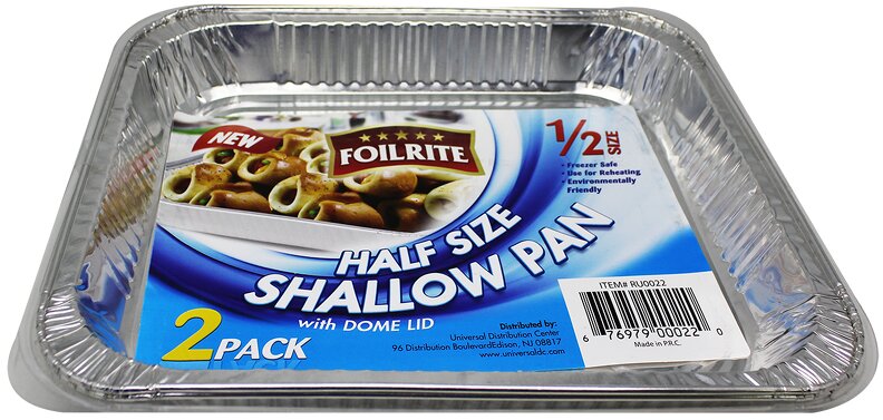 2pk HALF SIZE SHALLOW PAN WITH DOME LIDS