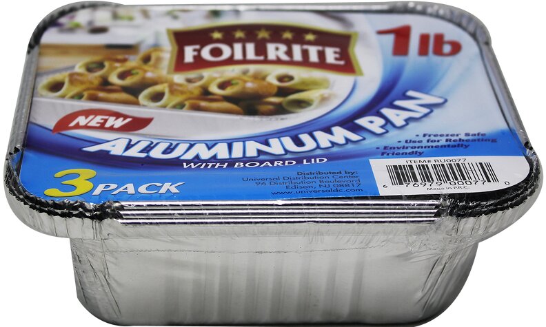 3PK 1LB ALUMINUM PAN WITH BOARD LIDS