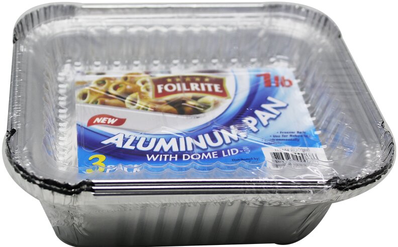 3PK 1LB ALUMINUM PAN WITH DOME LIDS