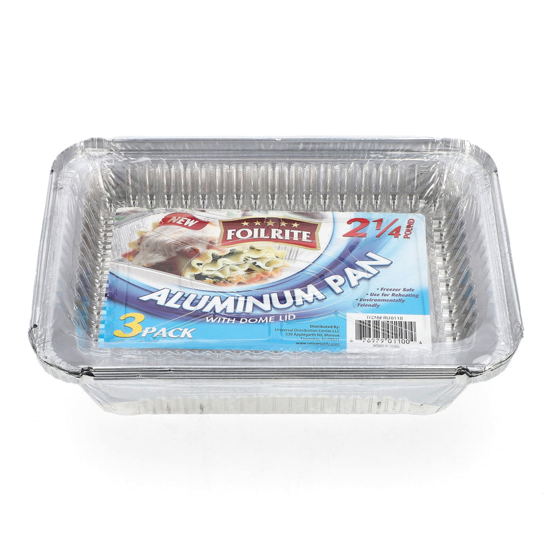 FOILRITE 3PK 2&1/4 LB PAN WITH DOME LID