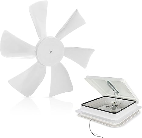 DUMBLE RV 6'' WHITE REPLACEMENT FAN BLADE WITH D BORE