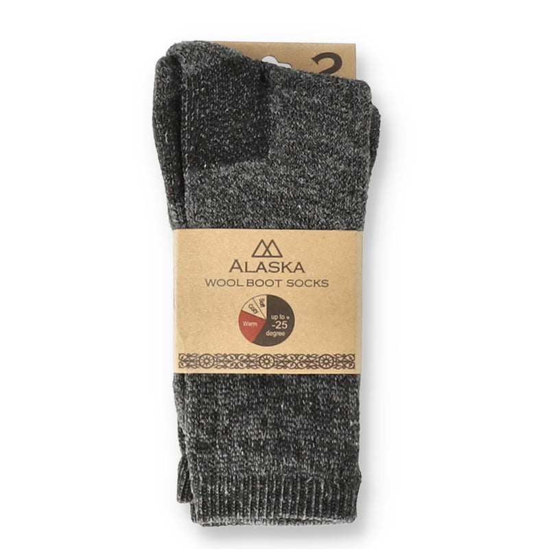 ALASKA WOOL BOOT SOCKS 2 PAIR SIZE 10-13