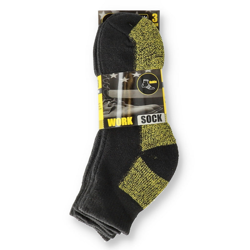 WORK SOCKS ANKLE LENGTH 3pr sz 7-13