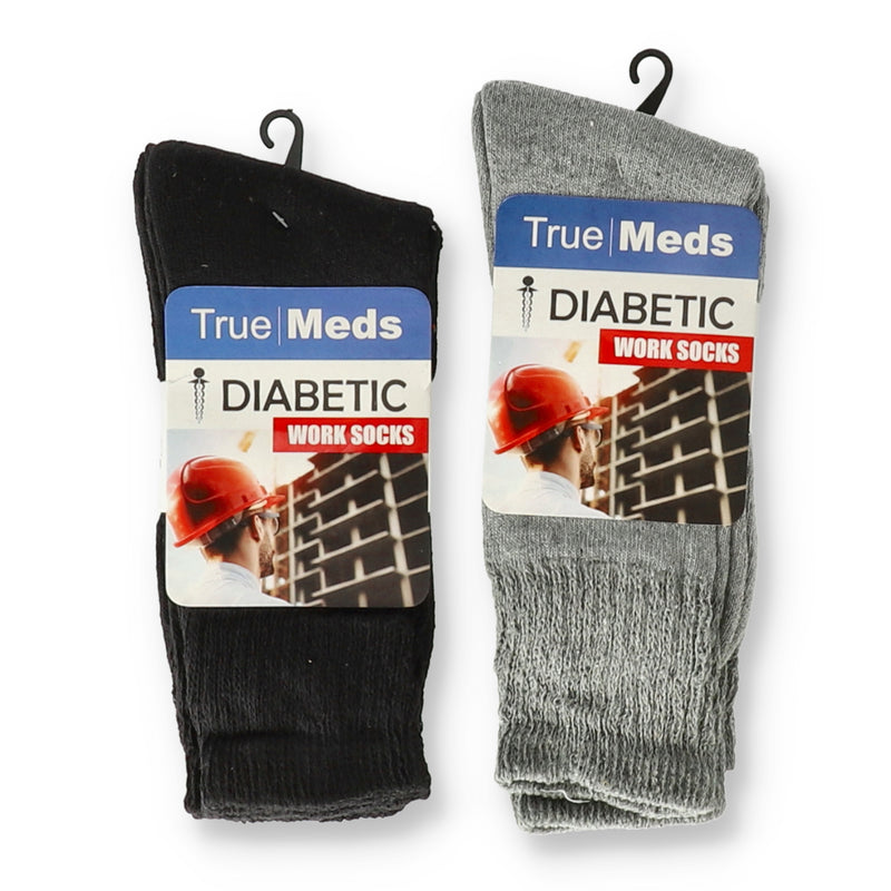 TRUE MEDS DIABETIC WORK SOCK 2pr sz10-13